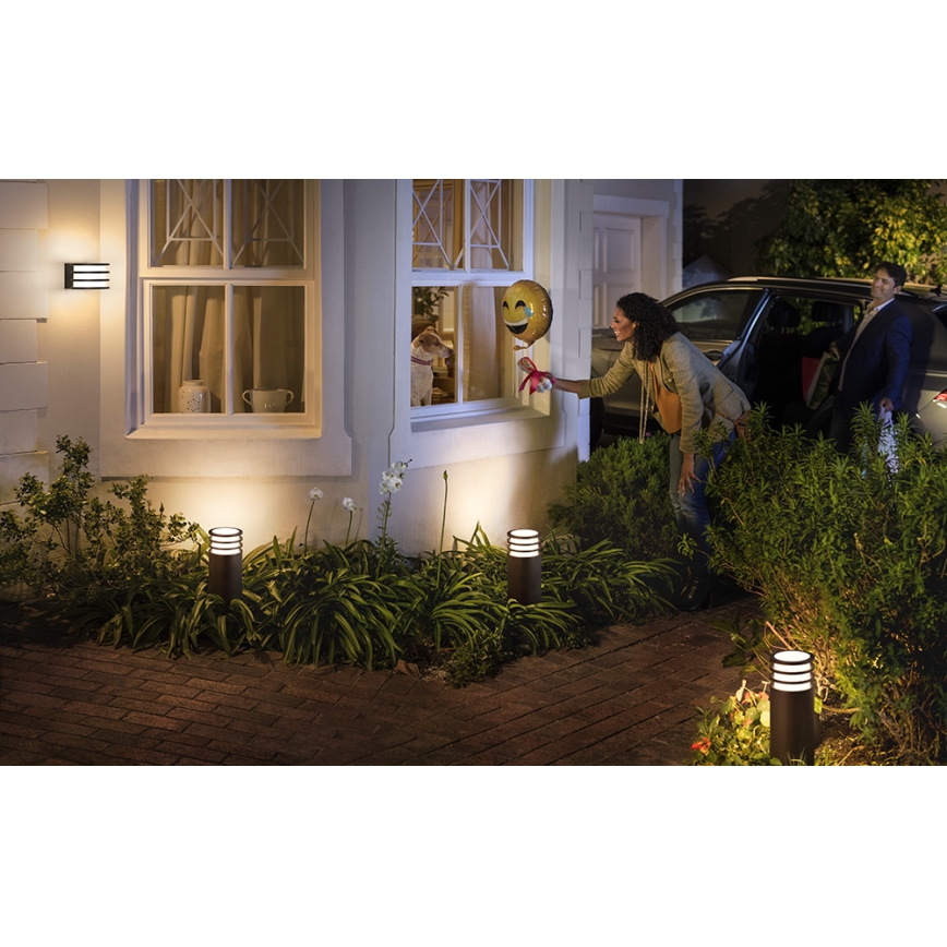 Philips 17401/93/P0 - LED Dimmbare Auβen-Wandbeleuchtung HUE LUCCA 1xE27/9,5W/230V
