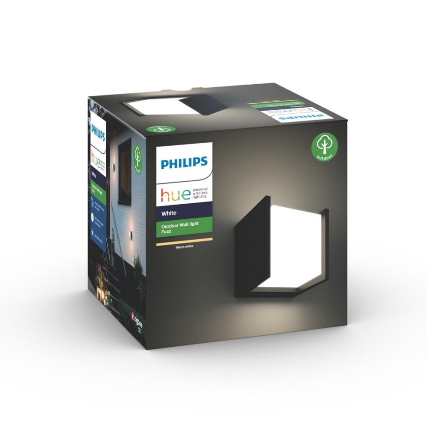Philips 17445/30/P7 - LED Außen-Wandleuchte HUE WHITE FUZO LED/15W/230V IP44