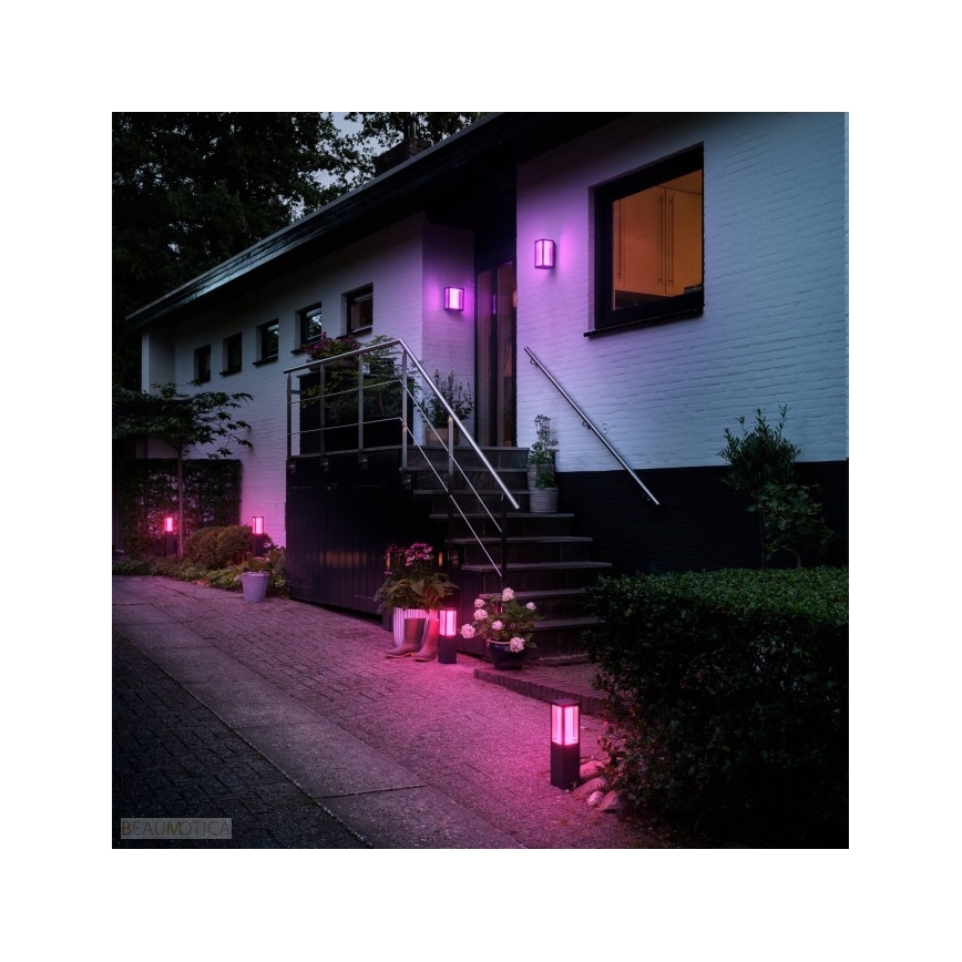 Philips 17454/30/P7 - LED RGB Außenlampe HUE IMPRESS 2xLED/8W/230V IP44 mit Adapter