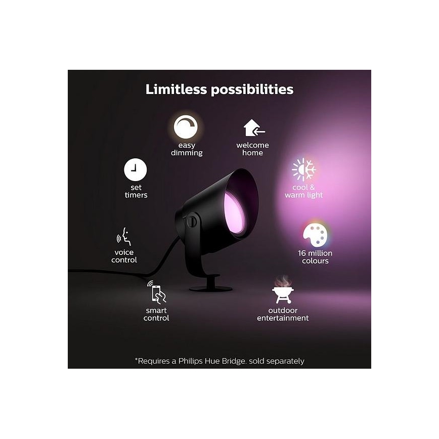 Philips - LED RGB dimmbare Außenleuchte Hue LILY LED/15W/230V IP65