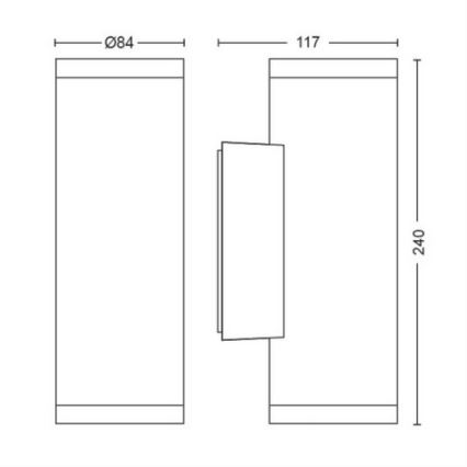 Philips - Dimmbare LED-RGBW-Außenwandleuchte Hue APPEAR 2xLED/8W/230V IP44