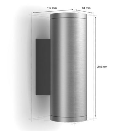 Philips - Dimmbare LED-RGBW-Außenwandleuchte Hue APPEAR 2xLED/8W/230V IP44