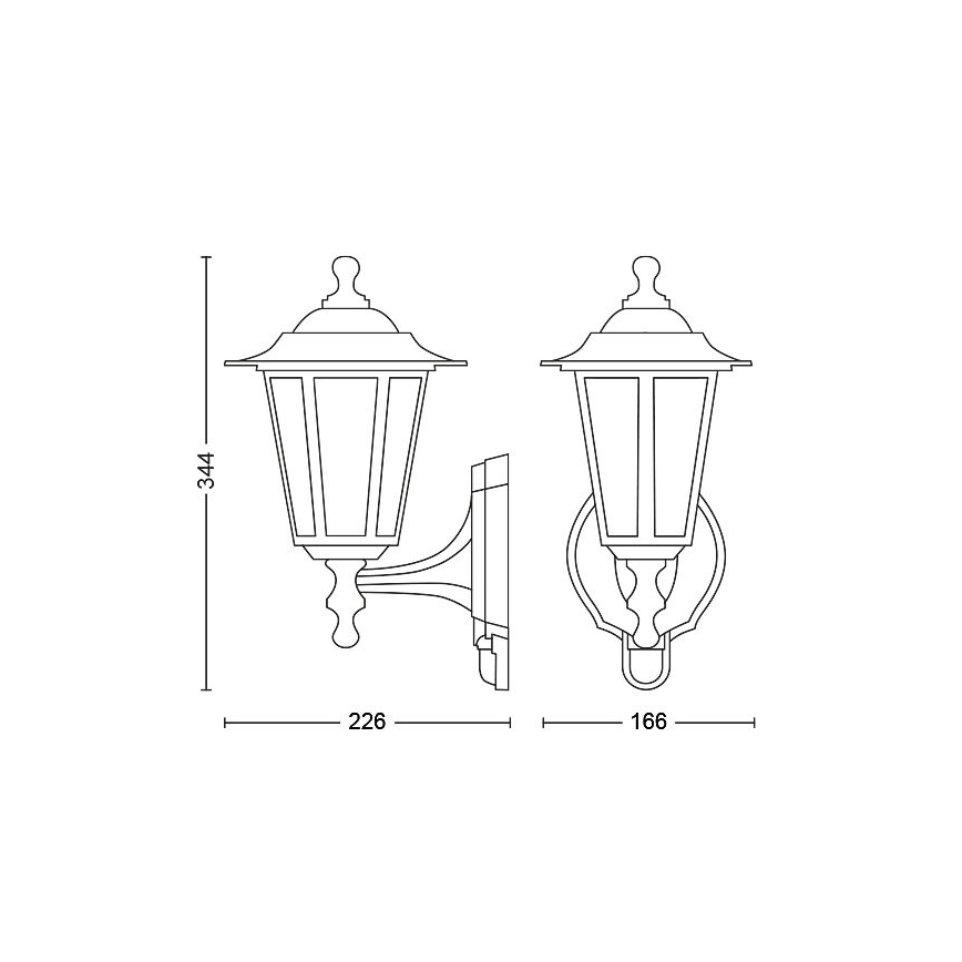 Philips - Außenwandleuchte mit Sensor 1xE27/60W/230V IP44