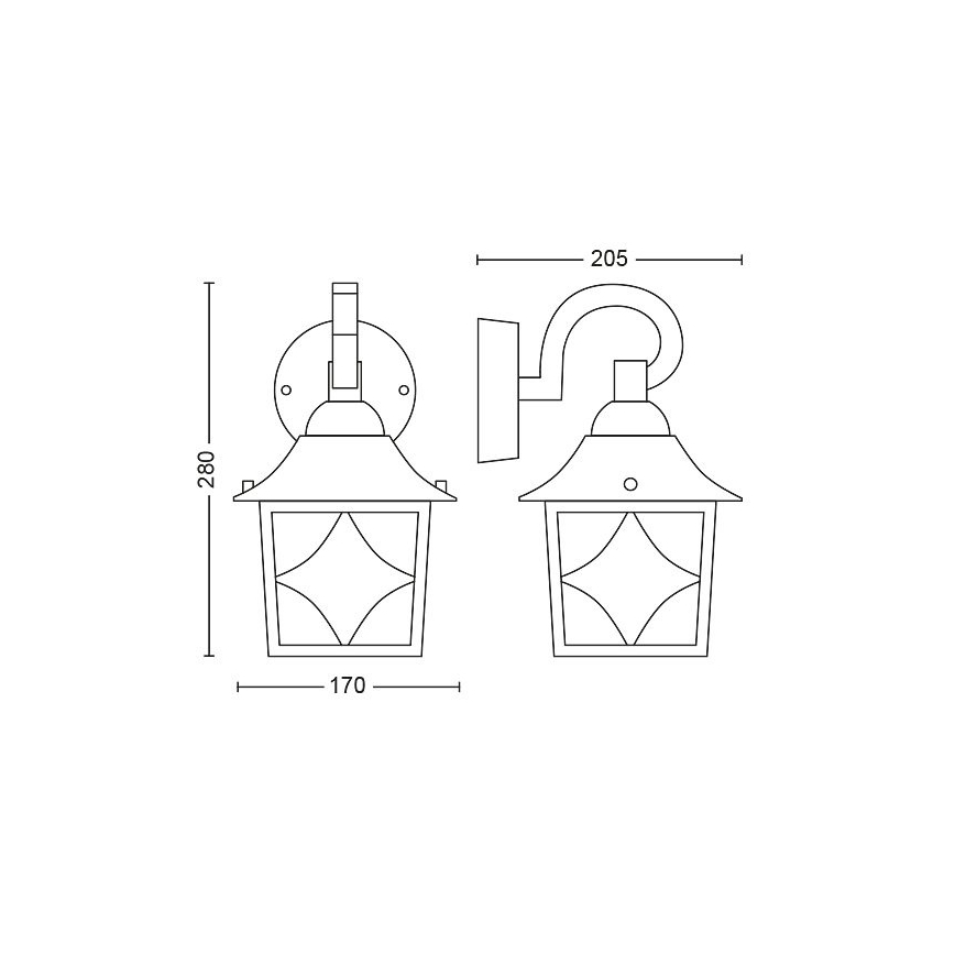 Philips - Außenwandleuchte CAMBRIDGE 1xE27/60W/230V IP44