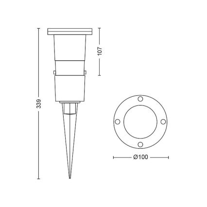 Philips - Dimmbare LED-Außenleuchte 1xGU10/5W/230V IP44