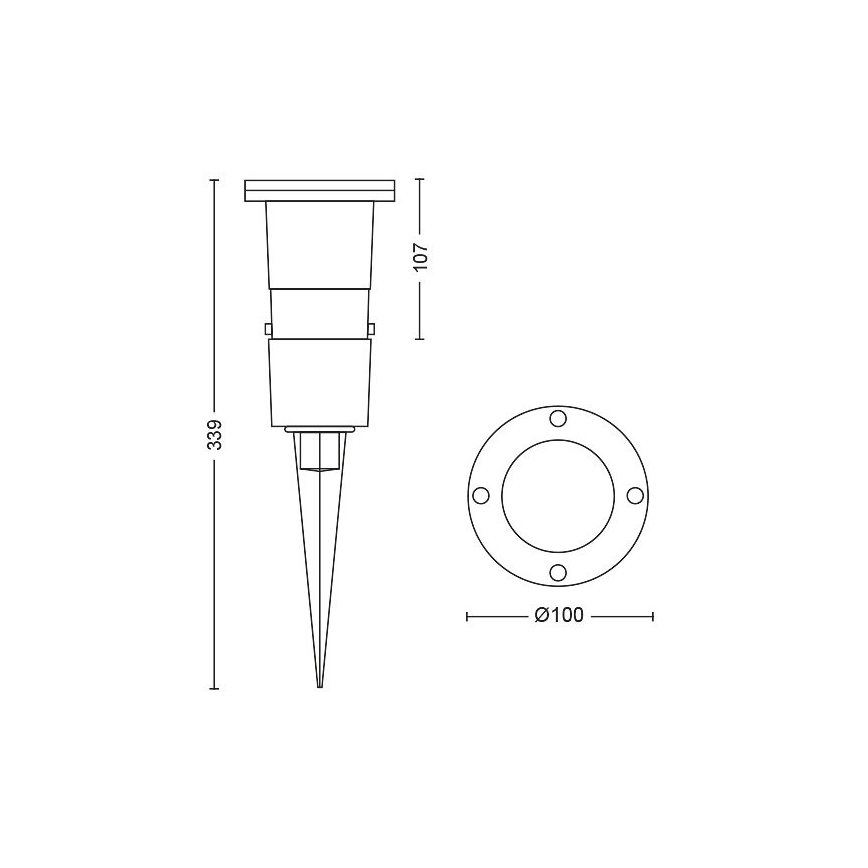 Philips - Dimmbare LED-Außenleuchte 1xGU10/5W/230V IP44