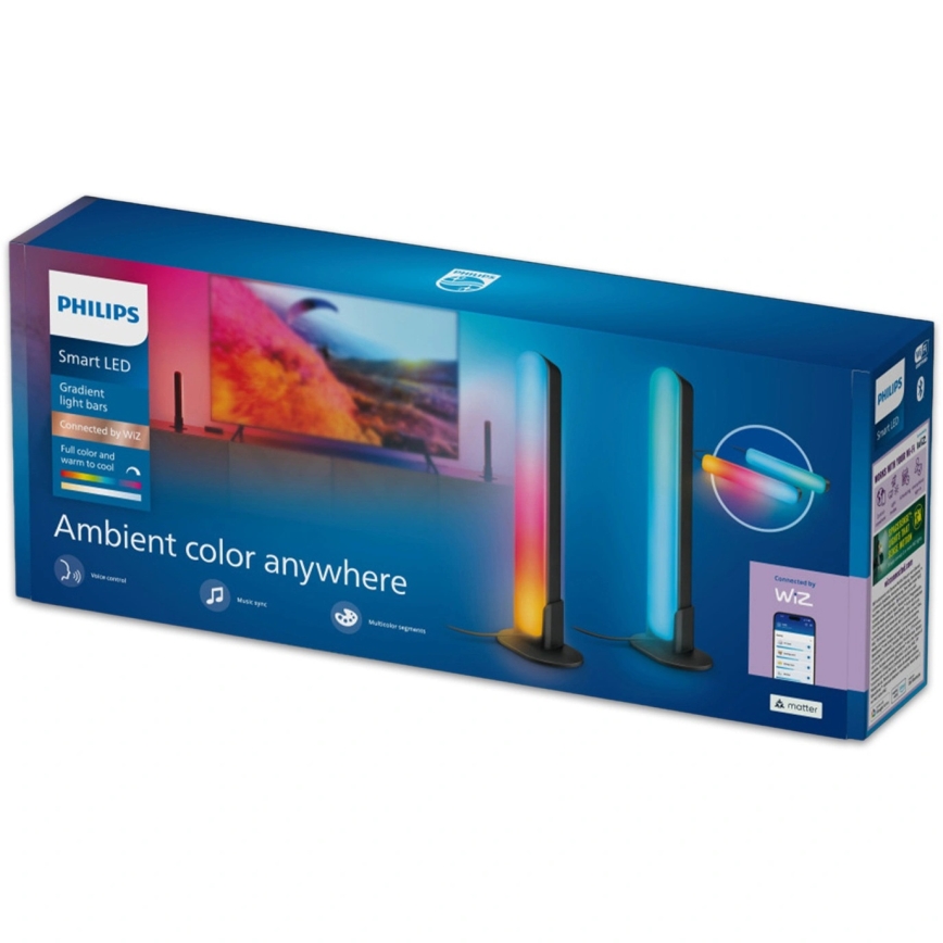 Philips - 2er-Set SMART GRADIENT RGBIC-LED-Leuchten, dimmbar, LED/8W/230V, 2700-6500K, Wi-Fi