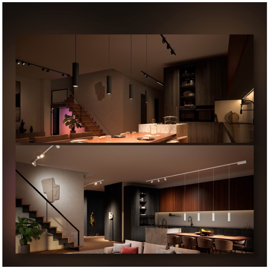 Philips - 3er-Set dimmbare LED RGB-Pendelleuchten mit Kabel für das Hue-Schienensystem PERIFO LED RGB/15,6W/230V 2000-6500K