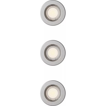 Philips - 3er-Set Einbauleuchte PERIDOT 1xGU10/7W/230V silber