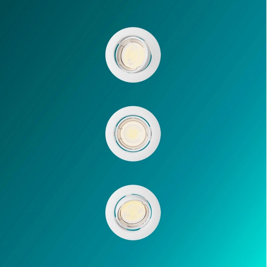 Philips - 3er-Set Einbauleuchte PERIDOT 1xGU10/7W/230V weiß