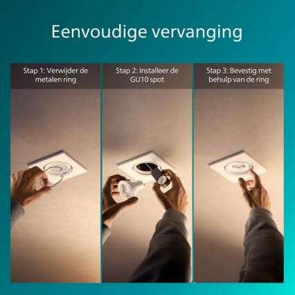 Philips - 3er-Set Einbauleuchte PERIDOT 1xGU10/7W/230V weiß