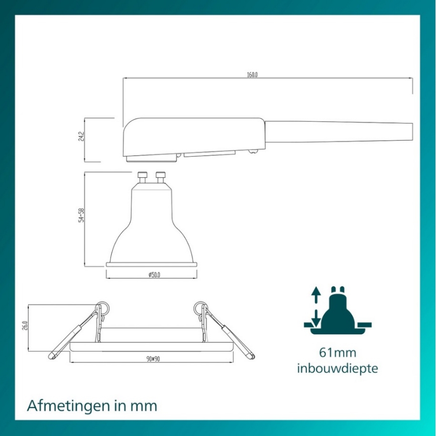 Philips - 3er-Set Einbauleuchte PERIDOT 1xGU10/7W/230V weiß