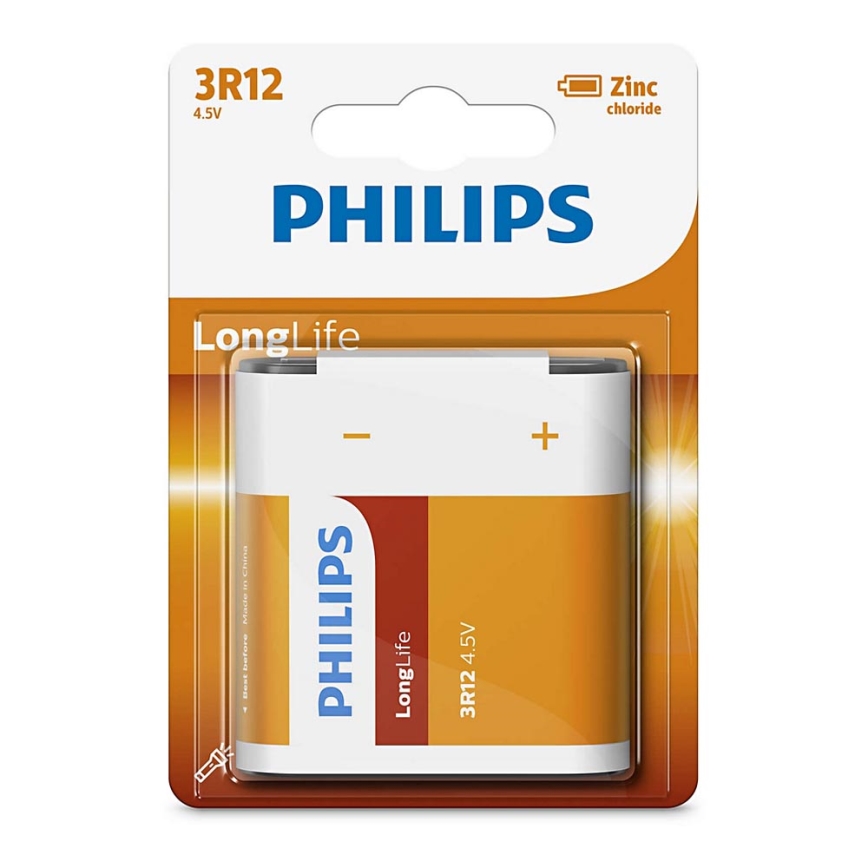 Philips 3R12L1B/10 - Zinkchlorid-Batterie 3R12 LONGLIFE 4,5V 950mAh