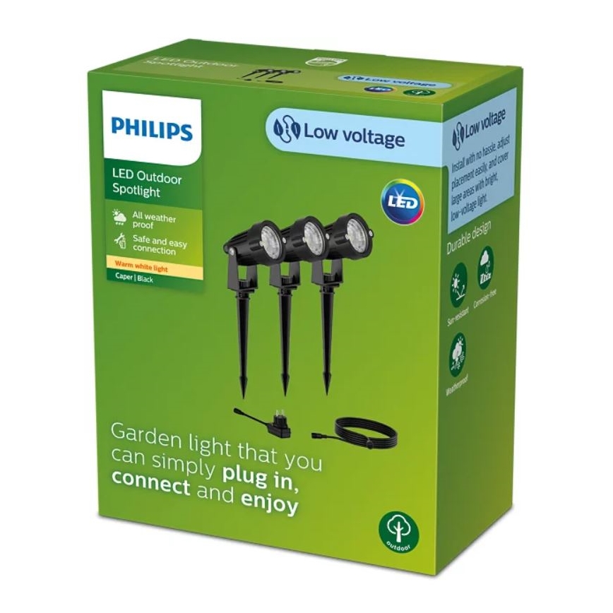 Philips - SET 3x LED Außenstrahler CAPER LED/1,5W/24/230V IP44