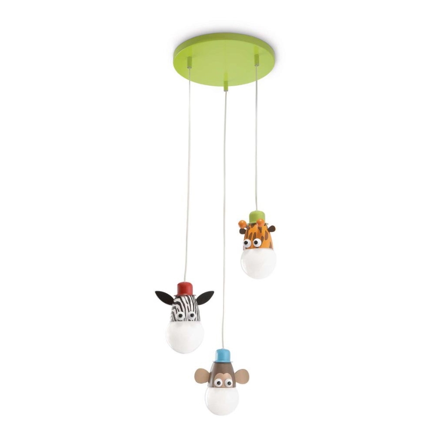 Philips 40594/55/16 - Kinder Kronleuchter MYKIDSROOM ZOO 3xE27/12W