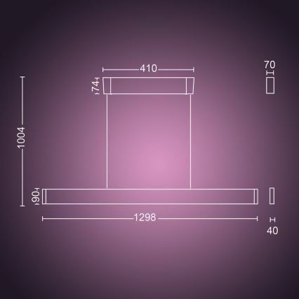 Philips - Dimmbare LED-RGBW-Hängeleuchte an Schnur Hue ENSIS White And Color Ambiance 2xLED/39W/230V