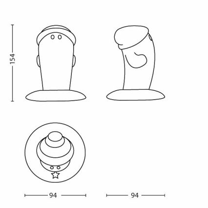 Philips 44510/35/16 - Kinder- übertragbare LED Lampe LITTLEBRO 1xHighPower LED/1W/230V