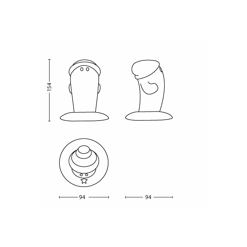 Philips 44510/35/16 - Kinder- übertragbare LED Lampe LITTLEBRO 1xHighPower LED/1W/230V