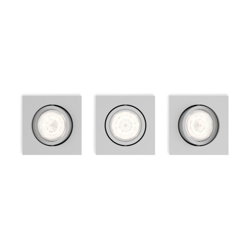 Philips 50123/87/P0 - PACK 3x LED Dimmbares Einbaulicht CASEMENT LED/4,5W/230V