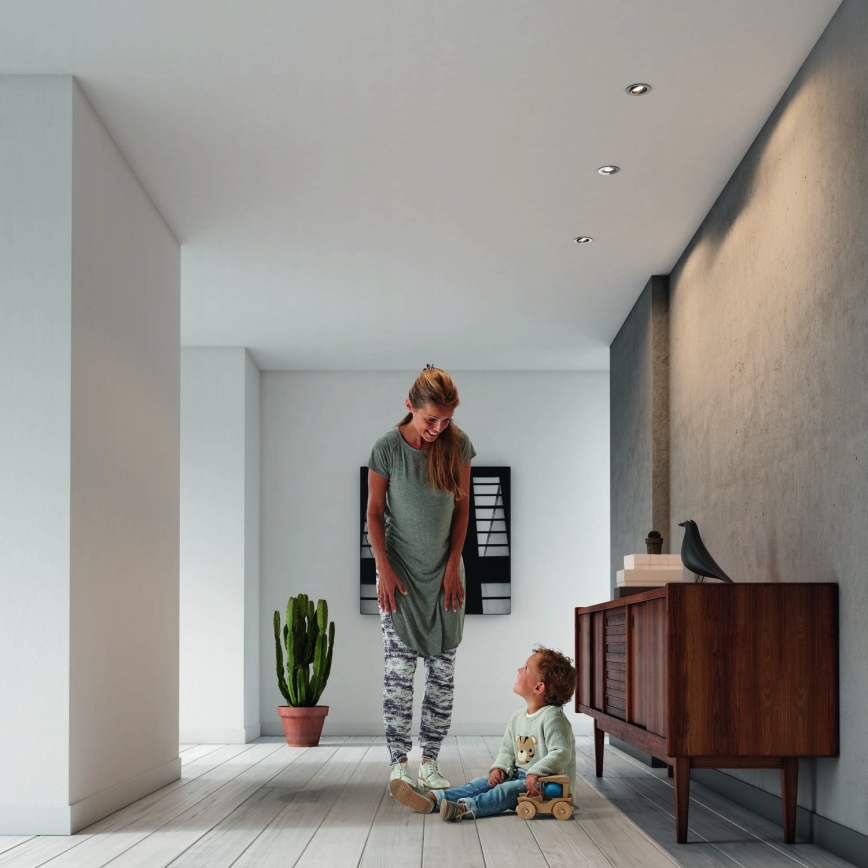 Philips - 3er-Set dimmbare LED RGBW Einbaustrahler 1xGU10/4,8W/230V Hochglanz-Chrom + Fernbedienung