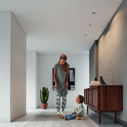 Philips - 3er-Set dimmbare LED-RGBW-Einbauleuchten 1x GU10/4,8W/230V, mattchrom + Fernbedienung