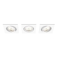 Philips 50393/31/P0 - SET 3x LED dimmbare Einbauleuchte SHELLBARK Warmer Lichtschein 1xLED/4,5W/230V 2200-2700K