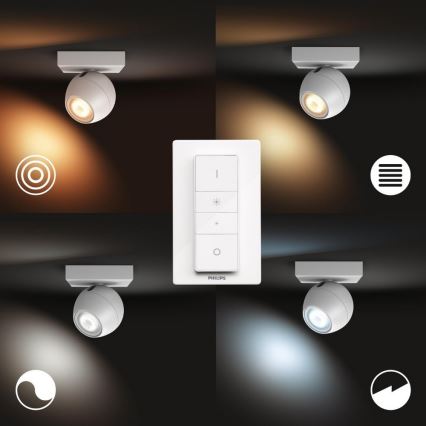 Philips - LED dimmbares Einbauleuchte Hue BUCKRAM 1xGU10/5W/230V + Fernbedienung