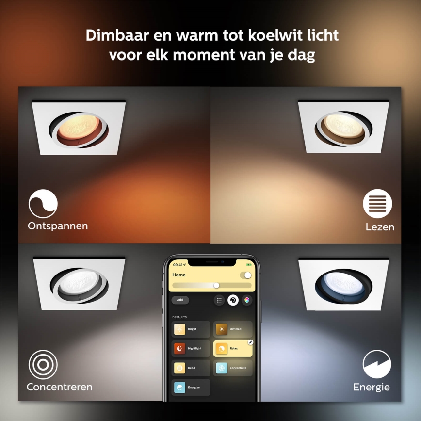 Philips 50551/31/P7 - LED RGB Einbauleuchte HUE CENTURA 1xGU10/5,7W/230/24V