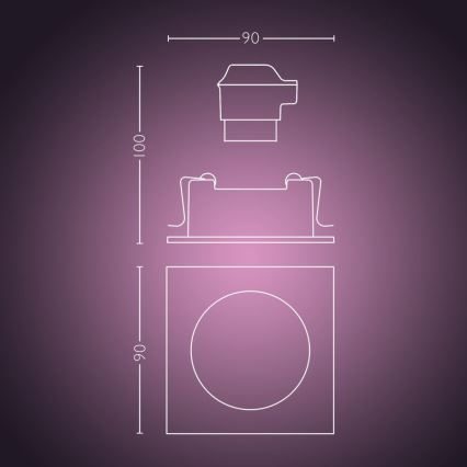 Philips 50551/31/P7 - LED RGB Einbauleuchte HUE CENTURA 1xGU10/5,7W/230/24V