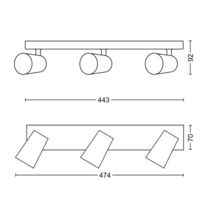 Philips - LED Spotlight 3xGU10/5,5W/230V