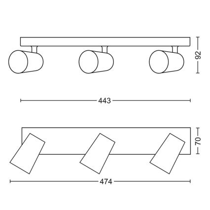 Philips - LED Spotlight 3xGU10/5,5W/230V