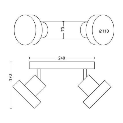 Philips 50602/30/P0 - LED-Strahler dimmbar BUKKO 2xLED/4,5W/230V