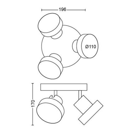 Philips - LED Spotleuchte 3xLED/4,5W/230V