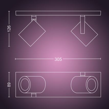 Philips 50622/48/P7 - LED Spotleuchte HUE ARGENA 2xGU10/5,7W/230V