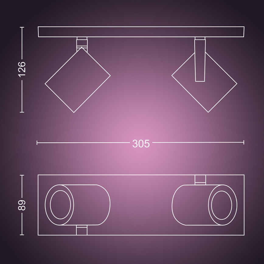 Philips 50622/48/P7 - LED Spotleuchte HUE ARGENA 2xGU10/5,7W/230V