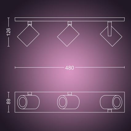 Philips 50623/48/P7 - LED Spotleuchte HUE ARGENA 3xGU10/5,7W/230V
