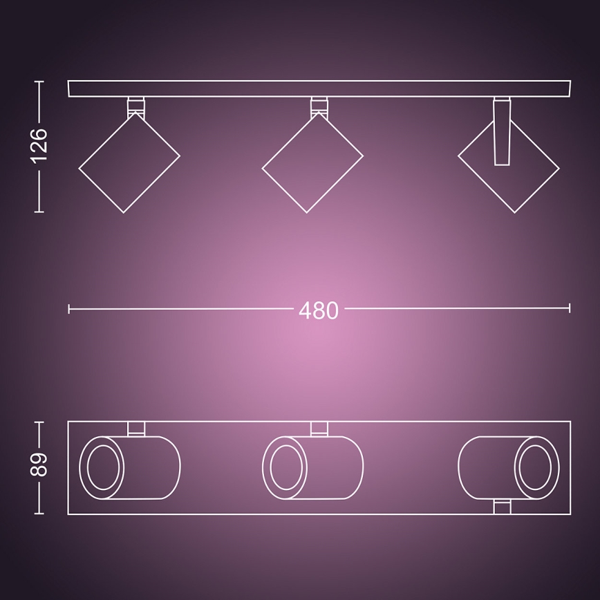 Philips 50623/48/P7 - LED Spotleuchte HUE ARGENA 3xGU10/5,7W/230V