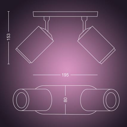 Philips 50632/31/P7 - LED Spotleuchte HUE FUGATO 2xGU10/5,7W/230V