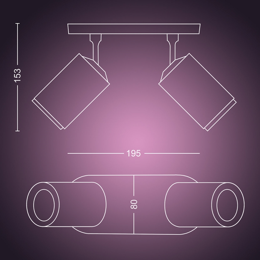 Philips 50632/31/P7 - LED Spotleuchte HUE FUGATO 2xGU10/5,7W/230V