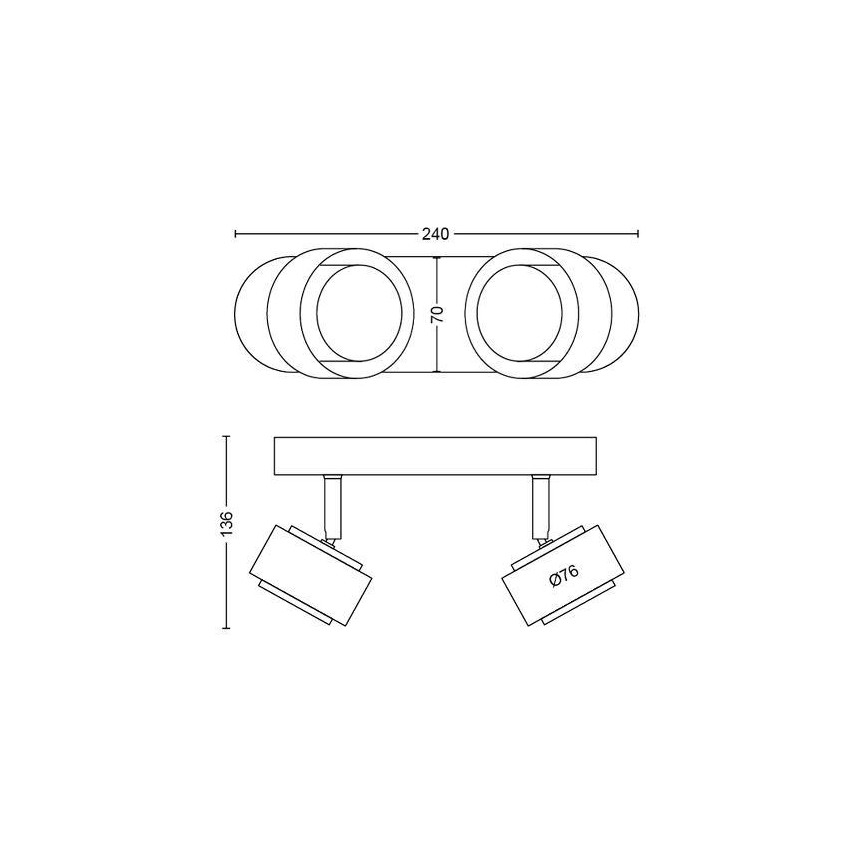 Philips 50652/30/P0 - LED Spotlight FERANO 2xLED/4,3W/230V