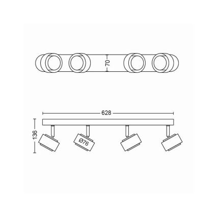 Philips 50654/30/P0 - LED Spotlight FERANO 4xLED/4,3W/230V