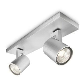 Philips 53092/48/16 - Spotleuchte RUNNER silber 2xGU10/35W/230V