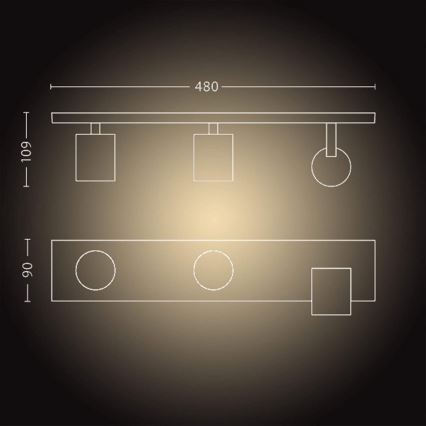 Philips - LED-Dimmleuchte Hue RUNNER 3xGU10/5W/230V + Fernbedienung