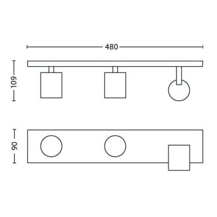 Philips - Dimmbarer LED RGBW Strahler 3xGU10/4,8W/230V matt chrom + Fernbedienung