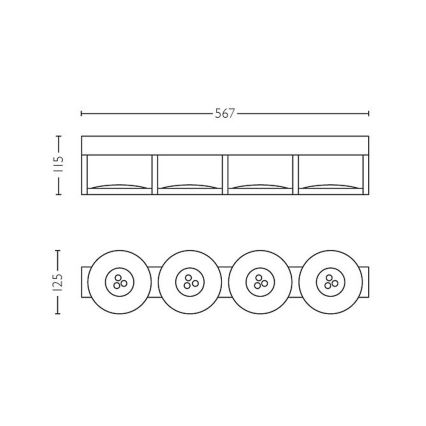 Philips 53154/48/P0 - LED Dimmbare Spotleuchte PARTICON 4xLED/4,5W/230V