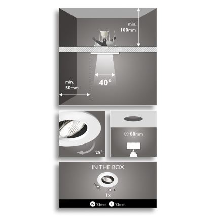 Philips 57959/31/16 - Badezimmer-Spotleuchte LED o AGENA 1xGU10/6W + 1xGU10/35W