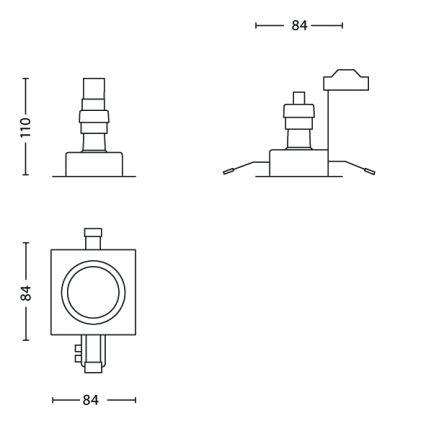 Philips 59902/11/PN - SET 3x Badezimmer Einbauleuchte ROOTS 3xGU10/50W