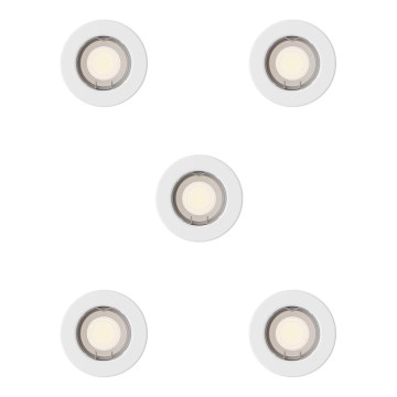 Philips - 5er-Set Einbauleuchte PERIDOT 1xGU10/7W/230V weiß