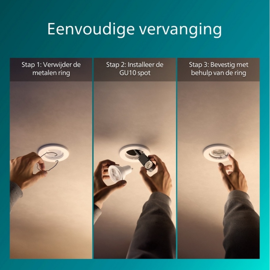 Philips - 5er-Set Einbauleuchte PERIDOT 1xGU10/7W/230V weiß