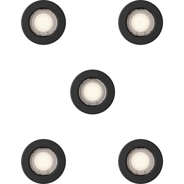 Philips - 5er-Set Einbaustrahler PERIDOT 1xGU10/7W/230V schwarz